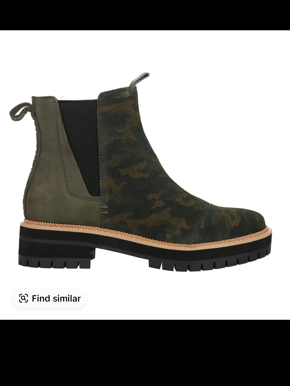 Toms Olive Camo Chelsea Lug Boot Brand New In Box - Picture 6 of 6